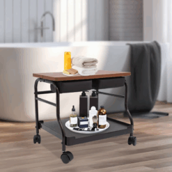 Portable Beauty Salon Pedicure Trolley – 17.72'' H x 20.47'' W Stand Cart for Professional Use