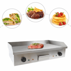 29-Inch 3000W Commercial Electric Griddle – Double Control Stainless Steel Flat Top Grill for Pancakes & Bacon