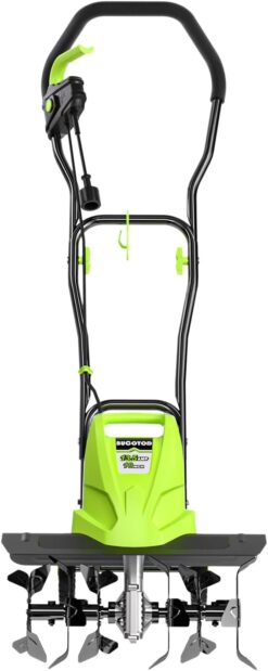 18" Electric Tiller Cultivator – 13.5 Amp, 6 Steel Tines, 3-Position Wheels, 8" Depth – Foldable Handle for Garden & Lawn Soil