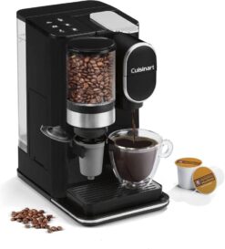 Cuisinart Single Serve Coffee Maker with Built-In Grinder – 48oz Removable Reservoir, Programmable Brewer, Model DGB-2