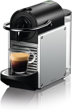 Nespresso Pixie Espresso Machine by De'Longhi – Compact 1100ml Single Serve Coffee Maker, Fast Heat-Up, Aluminum Silver Finish