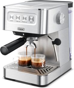 Gevi 20 Bar High-Pressure Espresso Machine – Milk Frother & Steam Wand, Compact Super Automatic – Stainless Steel, Perfect Gift for Mom & Dad