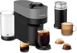 Nespresso Vertuo Pop+ Coffee & Espresso Maker by Breville with Milk Frother – Single Serve Machine with Centrifusion Technology, Spicy Red