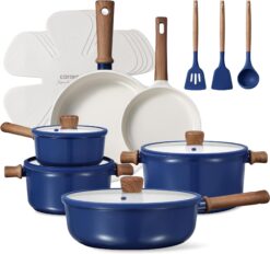18pcs Non-Stick Ceramic Cookware Set – Pots & Pans for Induction Cooking