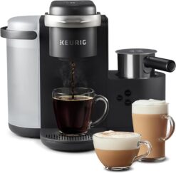 Keurig K-Café Single Serve Coffee, Latte & Cappuccino Maker – K-Cup Compatible, Coffee Shot & Milk Frother, Dishwasher Safe, Dark Charcoal