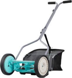 American Lawn Mower 14" Push Reel Mower w/ Grass Catcher – Vintage Vibes, Eco-Friendly Cutting (Mint Green Aesthetic)