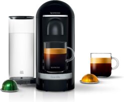 Nespresso VertuoPlus Deluxe Coffee & Espresso Maker by Breville – Single Serve Machine with Centrifusion Technology and Moveable Water Tank, Black