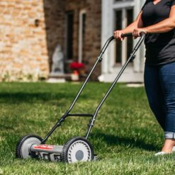 Great States 18" 5-Blade Manual Reel Lawn Mower – Classic Push Cutter in Sleek Grey for Quiet, Eco-Friendly Lawn Care