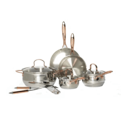 Celebrations 10-Piece Heavy Gauge Stainless Steel Cookware Set – Durable & Elegant Kitchen Essential