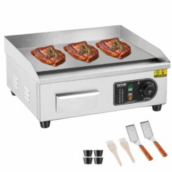 1700W Commercial Electric Griddle – Stainless Steel Flat Top Grill with Adjustable Temp for Home & Restaurant Use