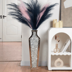 DeGrailly Crystal Glass Floor Vase – Elegant & Modern Decorative Accent for Any Space