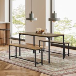 Dining Table Set for 4-6 – Ultra-Long Kitchen Table with 2 Benches for Dining Room