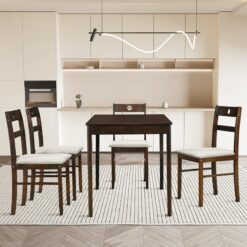 Eurich 4-Person Dining Set – Contemporary Table with Four-Leg Design