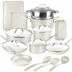 20-Piece Ceramic Nonstick Cookware Set – Safe & Durable Pots, Pans, Bakeware & Utensils for Every Kitchen