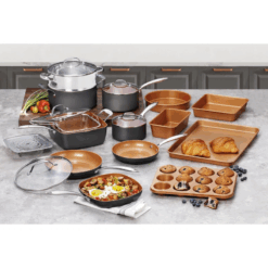 20-Piece Ceramic Nonstick Cookware Set – Deep Square Pans & Bakeware, PFOA & PFOS Free, Oven & Dishwasher Safe