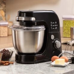 Hamilton Beach 7-Speed 4-Quart Electric Stand Mixer – Includes Splash Guard, Dough Hook, Flat Beater & Whisk Attachments