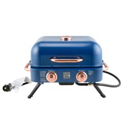 Kenmore 2-Burner Portable Tabletop Retro Gas Grill – Compact Outdoor BBQ with Vintage Style