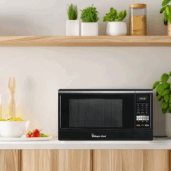 1100W Countertop Microwave Oven – Small & Compact Steel Design with 1.6 Cu Ft Capacity