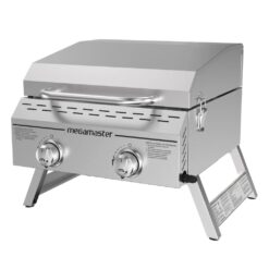 Megamaster 2-Burner Tabletop Gas Grill – Compact and Portable Outdoor Cooking Grill