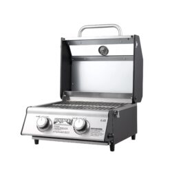 Monument Grills Clearview 2-Burner Portable Gas Grill – 15,000 BTU Stainless Steel Propane BBQ