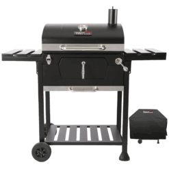 Royal Gourmet 24'' Crop Barrel Charcoal Grill – Premium Outdoor BBQ with Side Shelf & Protective Cover