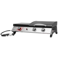 Royal Gourmet 3-Burner Portable Gas Griddle with Side Burner – 3-in-1 Silver Outdoor Cooking Grill