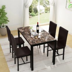 Saulo 4-Person Dining Set – Modern Table with Four-Leg Design for Everyday Dining