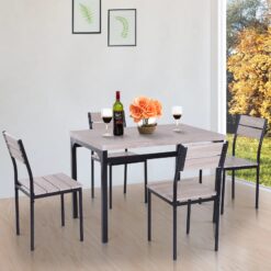 Stark 4-Person Dining Set – Durable Table with Classic Four-Leg Design