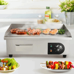 22-Inch Commercial Electric Griddle – 1600W Stainless Steel Flat Top Grill with Adjustable Temp & Iron Cooking Plate