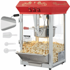850W Commercial Popcorn Maker – 8 Oz Kettle, Theater-Style Countertop Popper with 3-Switch Control & Tempered Glass